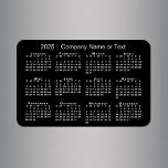 Black and White 2025 Calendar with Custom Text Magnet<br><div class="desc">Modern custom magnet features a white 2025 calendar on a black background. Add your company's name, your name, or other personalized text in the sidebar. (Changing the 2025 year text will NOT change the calendar.) Makes a great promotional giveaway or gift. If you'd like a different colour background to match...</div>