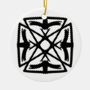 Black and White #2 "The Phoenix" Ceramic Ornament