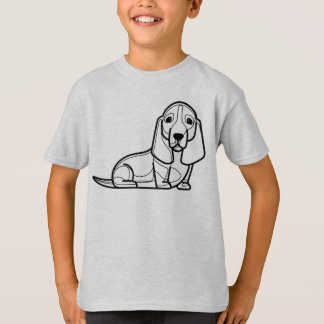 BLACK AND WHITE #34 - Basset Hound T-Shirt