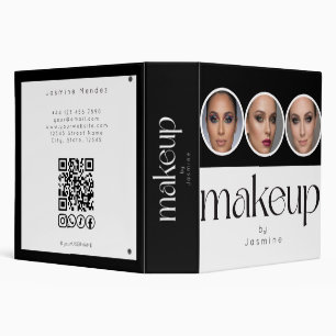 Black And White 3 Photo MUA QR Code Socials Binder