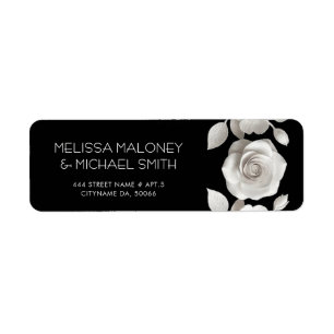 Black And White 3D Flowers Roses Wedding