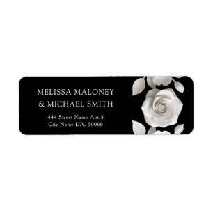 Black And White 3D Flowers Roses Wedding