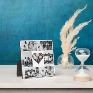 Black and White 7 Photo Collage Plaque