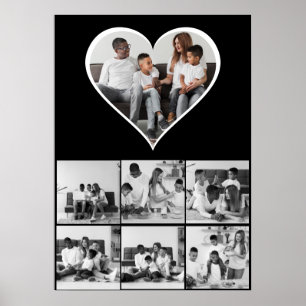 Black and White 7 Photo Collage Poster