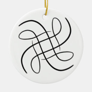 Black and White #8 Hashy Ceramic Ornament