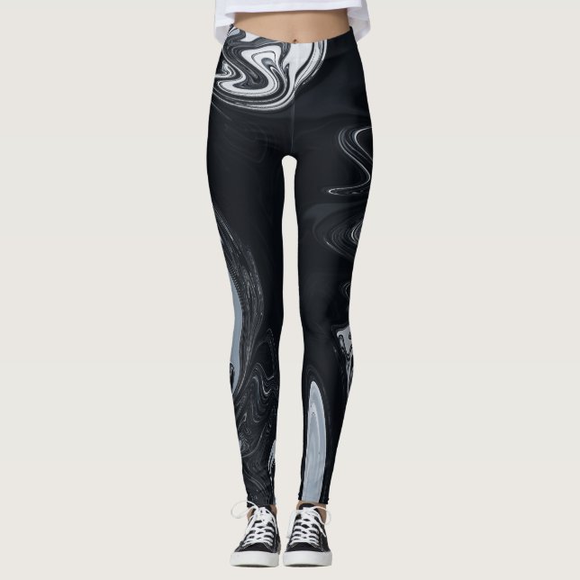 Black And White Abstract Art | Best abstract art Leggings (Front)