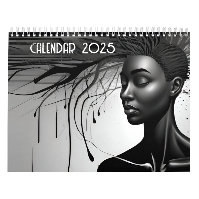 Black and white abstract art calendar (Cover)