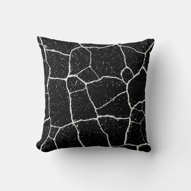 Black and White Abstract Art Painting Throw Pillow (Front)