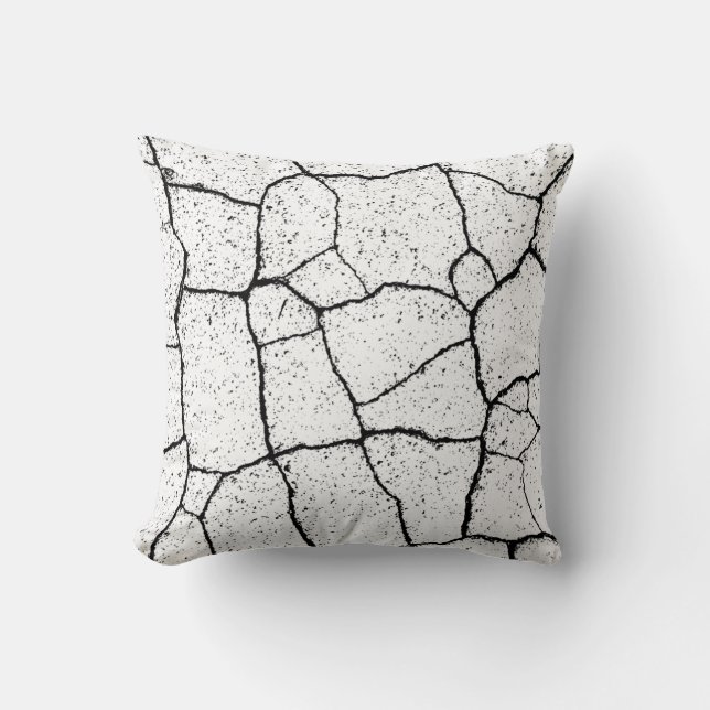 Black and White Abstract Art Painting Throw Pillow (Front)