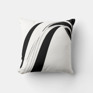 Black And White Abstract Art Painting Throw Pillow
