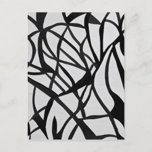 Black and White Abstract Art Postcard