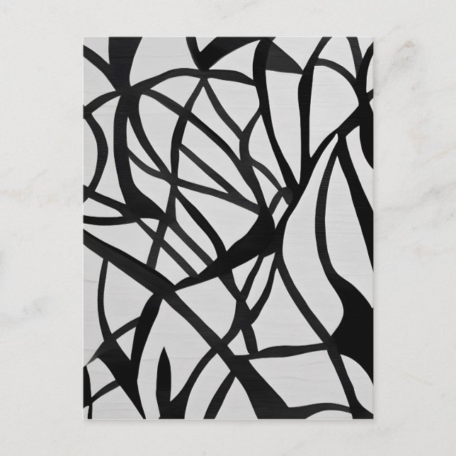 Black and White Abstract Art Postcard (Front)