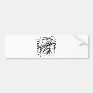 Black and white abstract bumper sticker