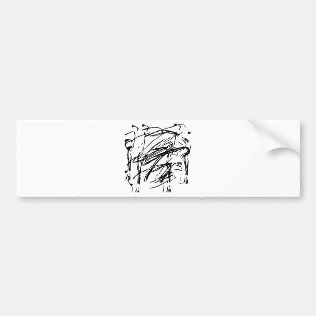 Black and white abstract bumper sticker (Front)