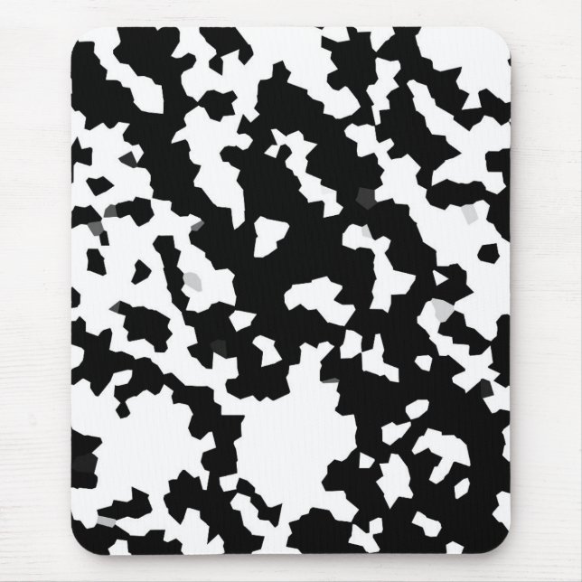 Black And White Abstract Camouflage Pattern Mouse Pad (Front)