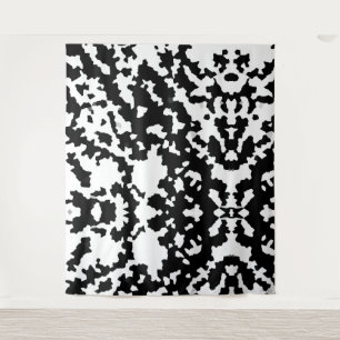Black And White Abstract Camouflage Pattern Tapestry