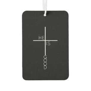 Black and White Abstract Christian Cross Air Freshener