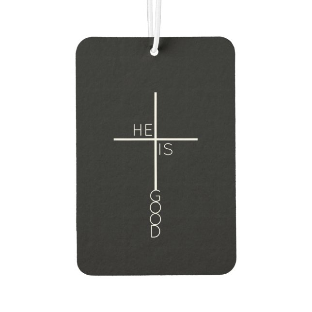 Black and White Abstract Christian Cross Air Freshener (Back)