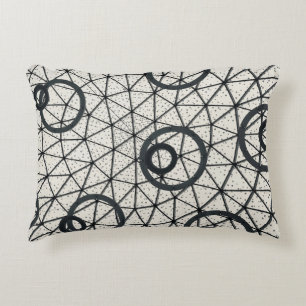 Black and White Abstract Circles Accent Pillow