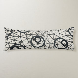 Black and White Abstract Circles Body Pillow