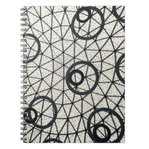 Black and White Abstract Circles Notebook
