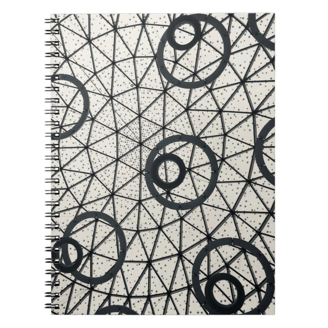 Black and White Abstract Circles Notebook (Front)