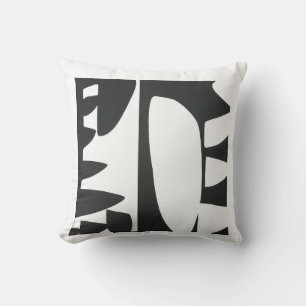 Black and white abstract color block art throw pil pillow