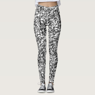Black and White Abstract Contemporary Leggings