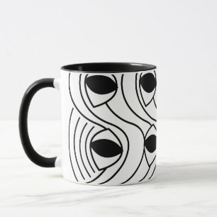Black and White Abstract Curvy Mug
