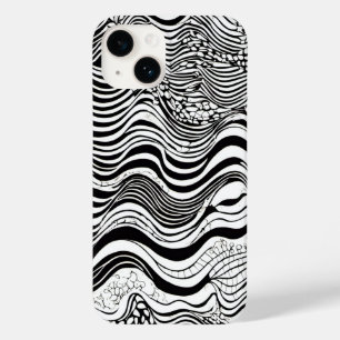 Black and White Abstract Design Case-Mate iPhone 14 Case