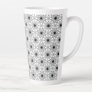Black and White Abstract design Latte Mug