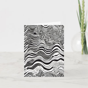 Black and White Abstract Design Note Card