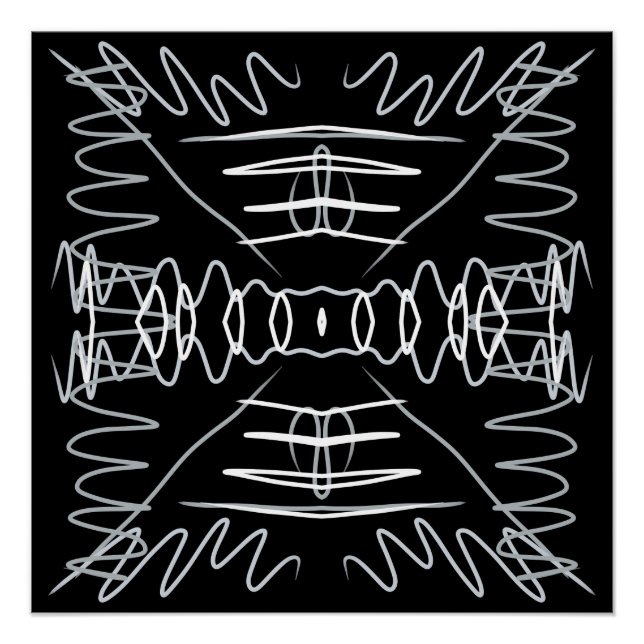 Black and white abstract design poster (Front)