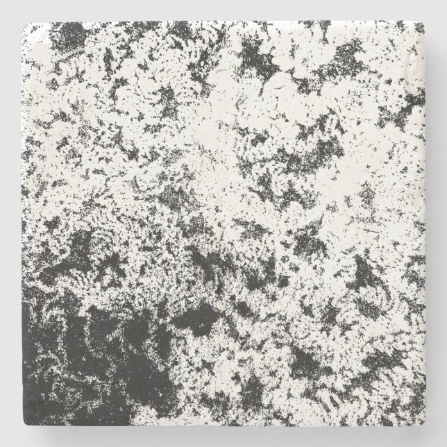 Black and White Abstract Dirt "Clouds" Formation Stone Coaster (Front)