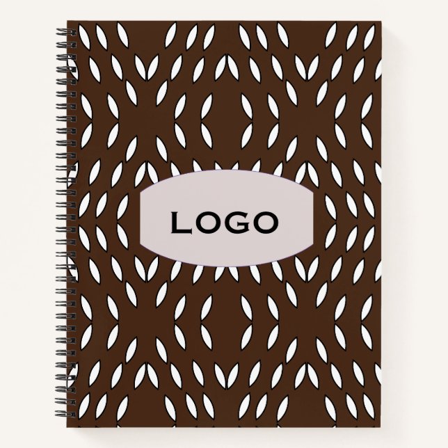 Black and White Abstract Dot Pattern Personalized Notebook (Front)