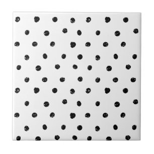 Black and White Abstract Dots Pattern Tile