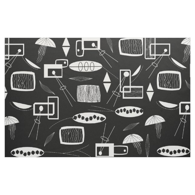 Black and White Abstract Fabric (Fat Quarter)