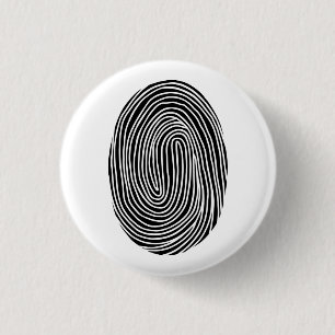 Black and white abstract fingerprint. Modern lines 1 Inch Round Button