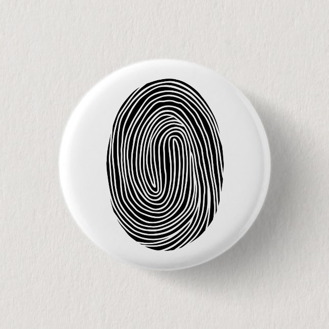 Black and white abstract fingerprint. Modern lines 1 Inch Round Button (Front)