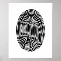 Black and white abstract fingerprint. Modern lines