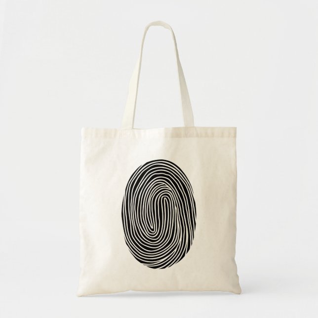 Black and white abstract fingerprint. Modern lines Tote Bag (Front)