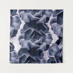 BLACK AND WHITE ABSTRACT FLOWERS PAINTING TAPESTRY