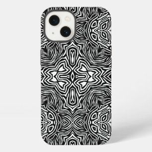 Black and white abstract geometric modern pattern  iPhone 13 case