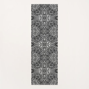 Black and white abstract geometric modern pattern  yoga mat