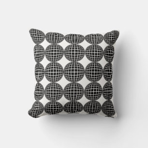 Black and White Abstract Geometric Shape Throw Pil Throw Pillow