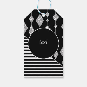 Black and white, abstract, geometric, simple, Scan Gift Tags
