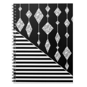 Black and white, abstract, geometric, simple, Scan Notebook