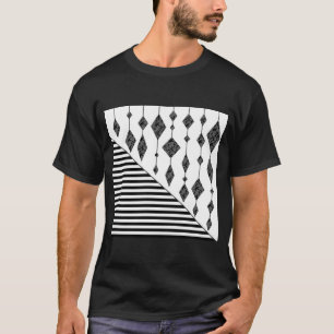 Black and white, abstract, geometric, simple, Scan T-Shirt