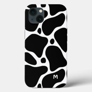 Black and white abstract giraffe pattern iPhone 13 case