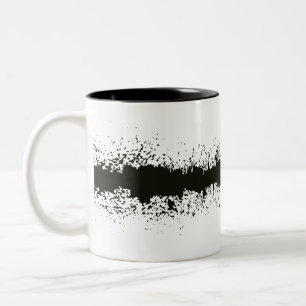 Black and white abstract grunge pattern Two-Tone coffee mug